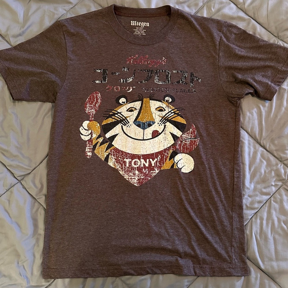 Tony the Tiger w/ Japanese writing Vintage T-Shirt Brown 100% Cotton
